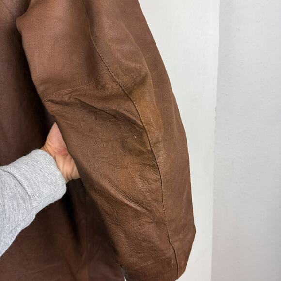 Napoleon Buttery Soft Leather Mens Sportcoat Blazer Jacket Brown - 42 - Picture 9 of 11